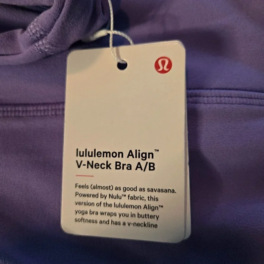 NWT Lululemon Align V-Neck Bra *Light Support, A/B Cup - 12